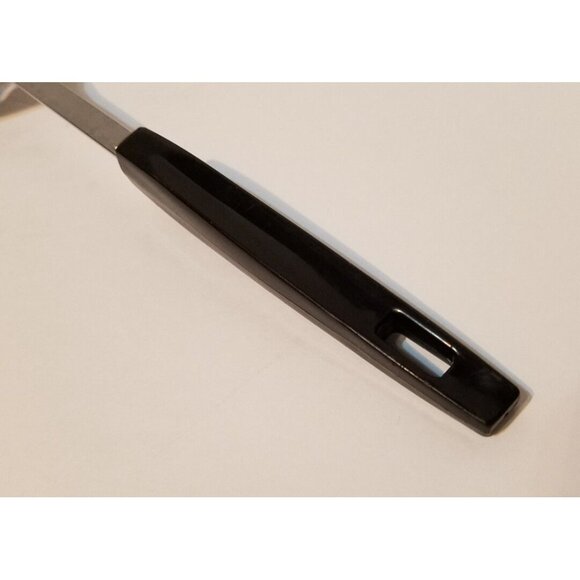 Vintage Androck Black Handle Chromium Plate Serving Slotted Spoon  12" - Picture 5 of 6